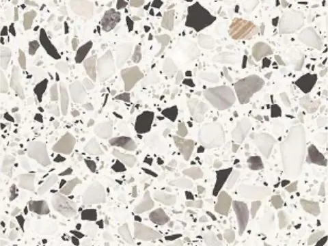 Steen keukenfolie &ndash; Terrazzo gemengd zwart
